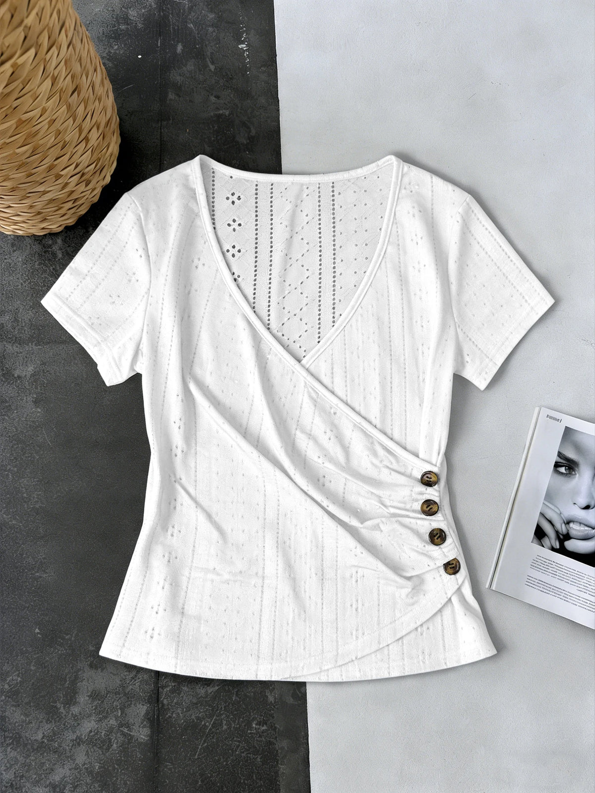 Light brown women's short-sleeve T-shirt from Corporación Turística, casual fit, shown on a plain background.