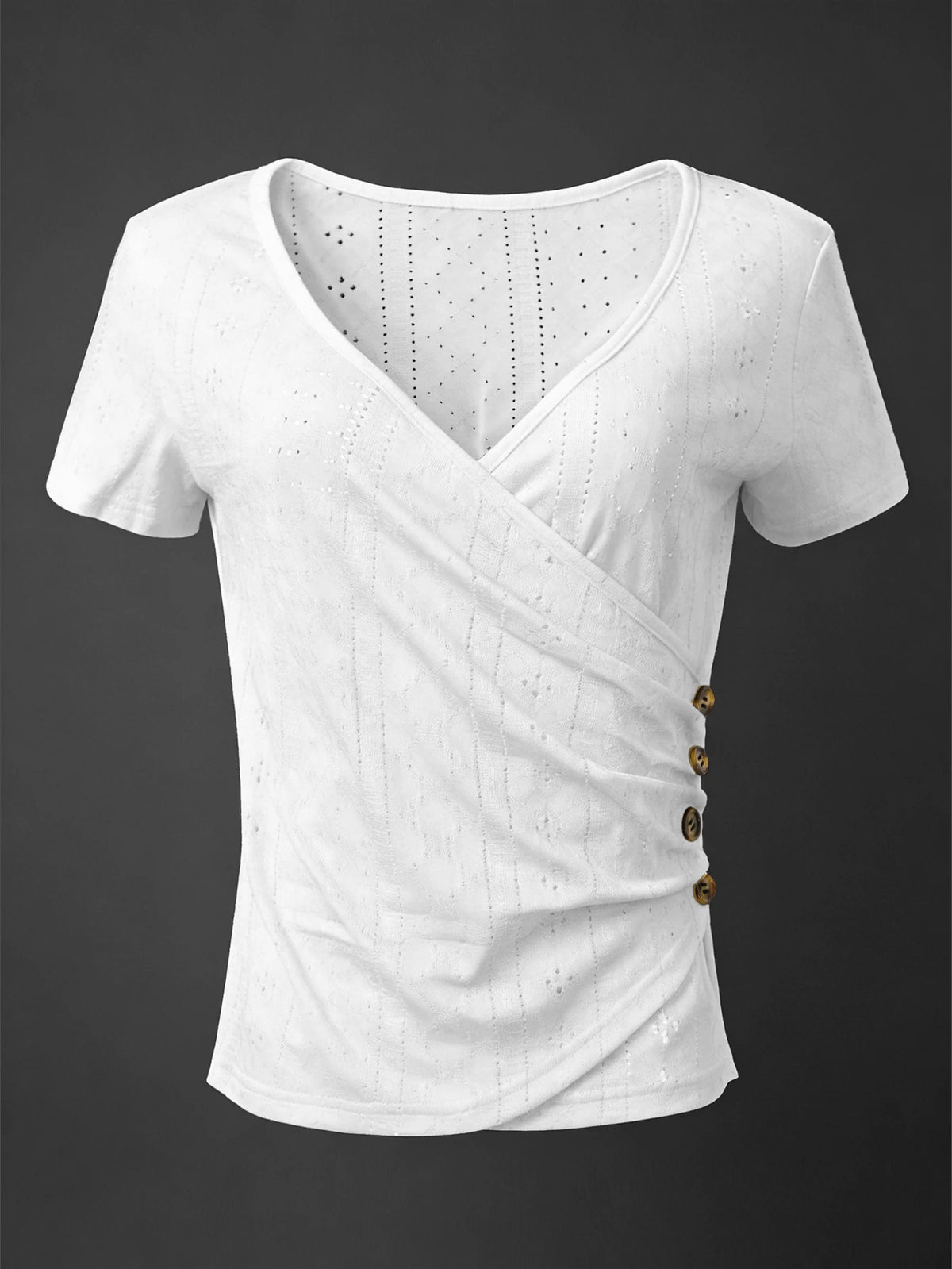 Light brown women's short-sleeve T-shirt by Corporación Turística, casual top with a comfortable fit and simple design.