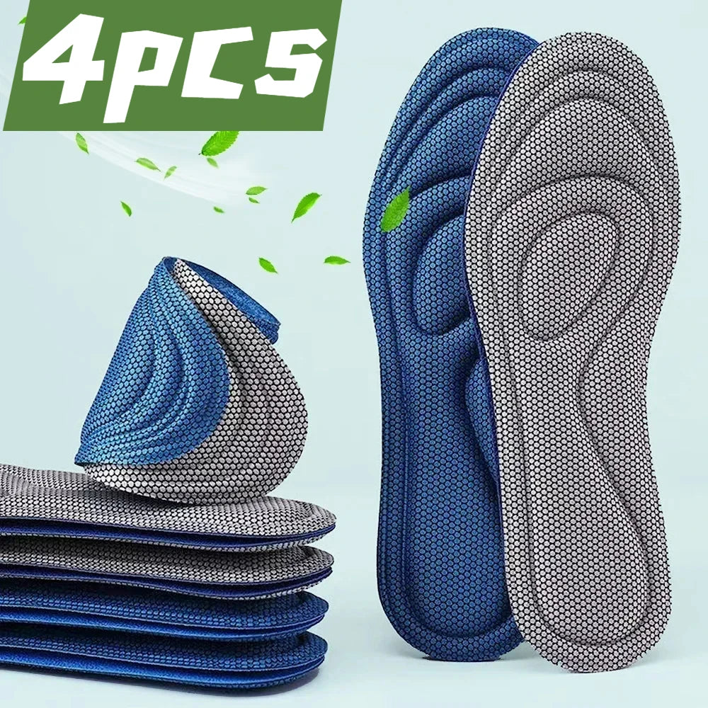 Orthopedic memory foam insoles by Corporación Turística for comfortable fit in shoes, shown in a close-up image.