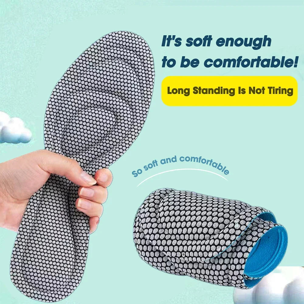 Orthopedic memory foam insoles for shoes by Corporación Turística, shown in size 45-46, designed for comfort and support.