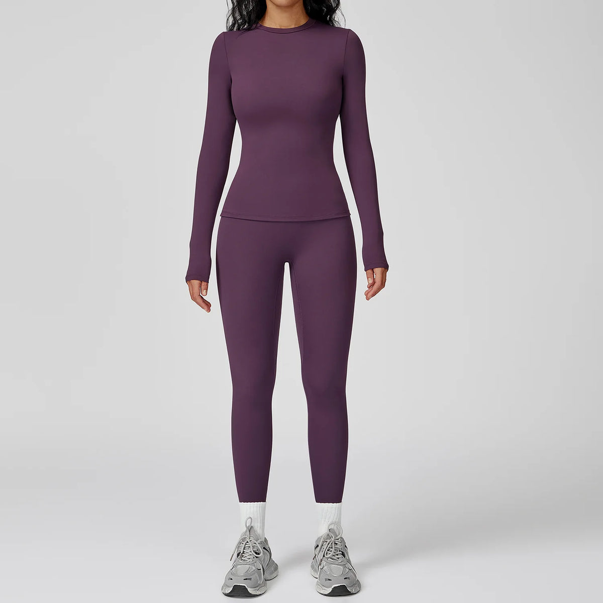 Mocha brown yoga set of 2 pieces from Corporación Turística, sportswear, comfortable athletic clothing for exercise and yoga.