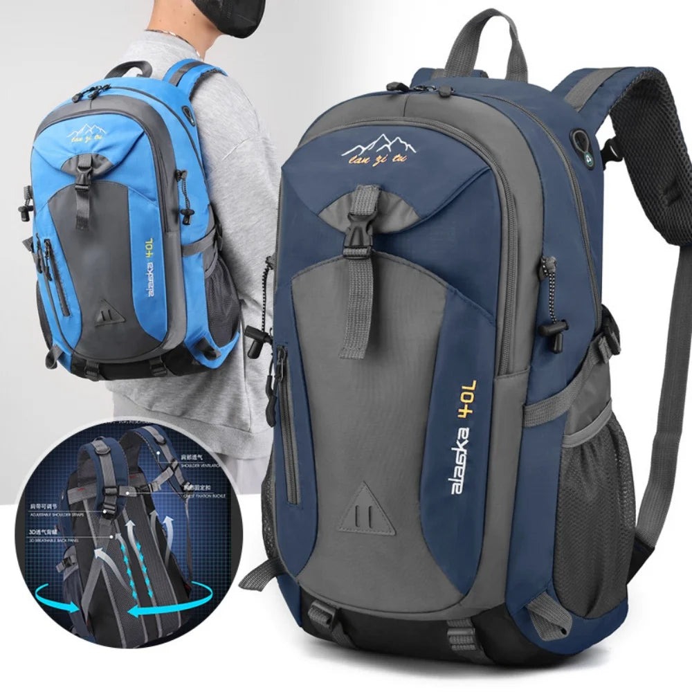 Black multifunctional sports backpack by Corporación Turística, breathable and durable for active use.
