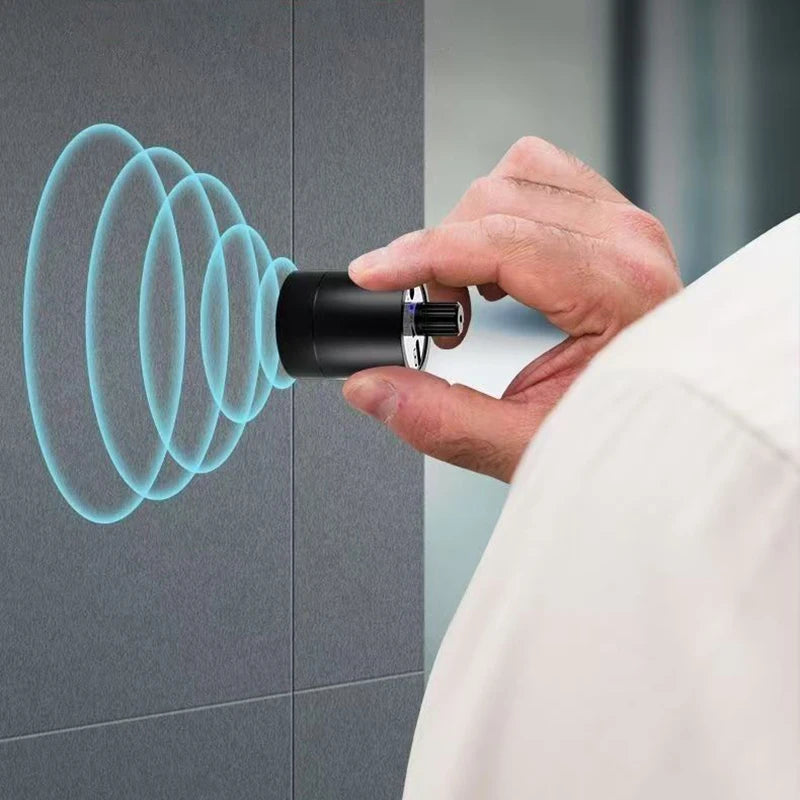 Multifunctional water leak detector by Corporación Turística, showing the device in black with sensor components.