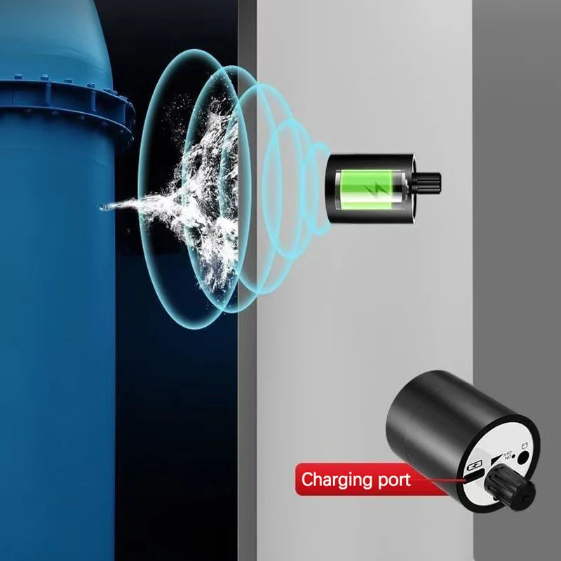 Multifunctional water leak detector from Corporación Turística, showing the black device with sensors for detecting water leaks.