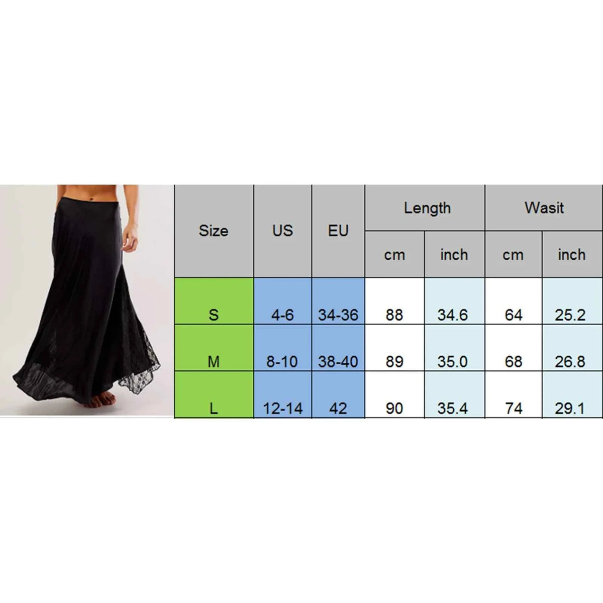 Elegant black long skirt for women by Corporación Turística, featuring a sleek, smooth design and a comfortable waistband.
