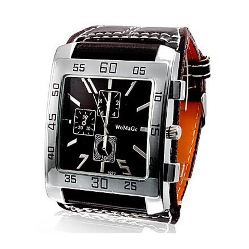 Fashionable square red women's watch by Corporación Turística with a modern design and black strap.