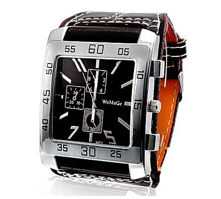 Fashionable square red wristwatch for women by Corporación Turística, featuring a sleek design and elegant black strap.