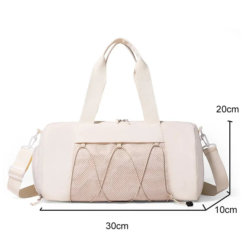 Black gym and travel bag for women and men by Corporación Turística, with handles and spacious main compartment.