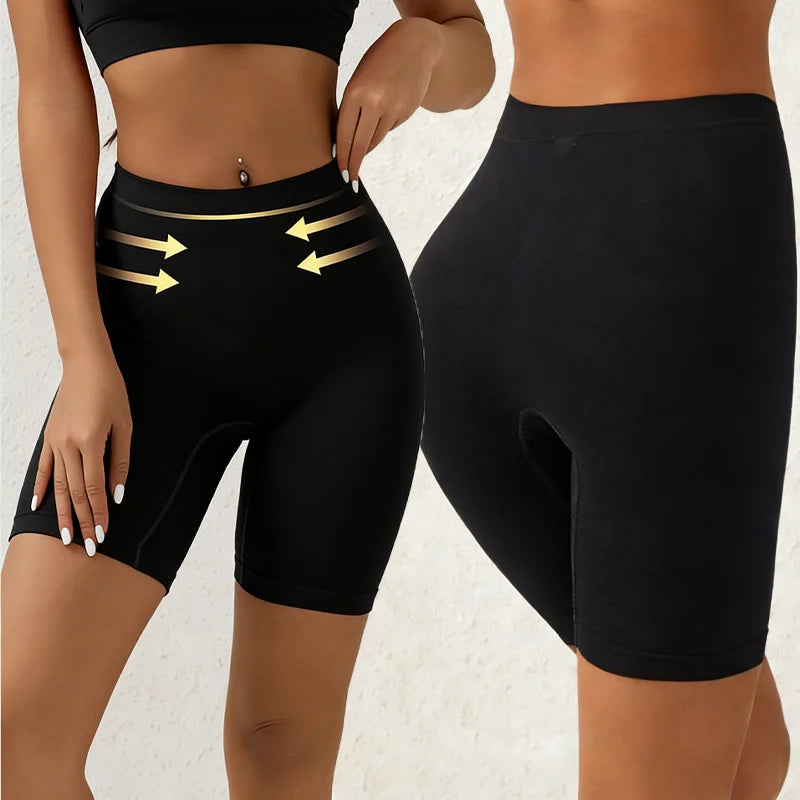 Set of three orange safety shorts for women by Corporación Turística, featuring durable fabric and secure fit.