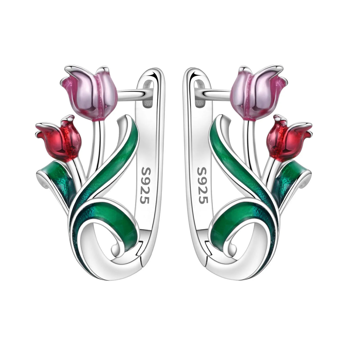 Silver 925 flower earrings from PANPOKI Original Plata de Ley 925 by Corporación Turística, featuring intricate floral design.