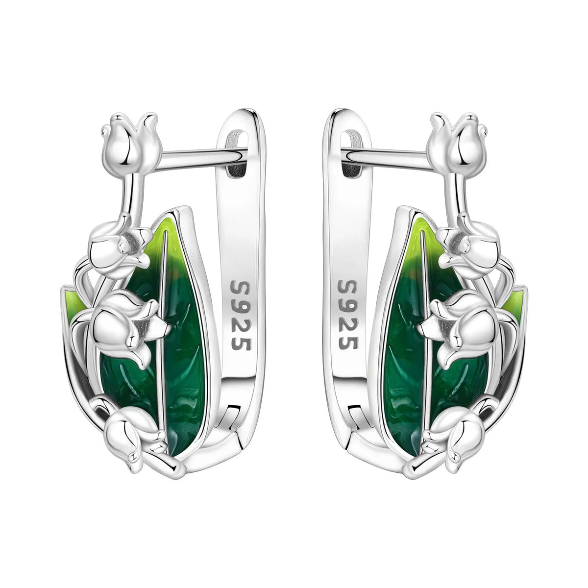 Panpoki Original Plata de Ley 925 floral earrings by Corporación Turística, featuring intricate flower design in silver.