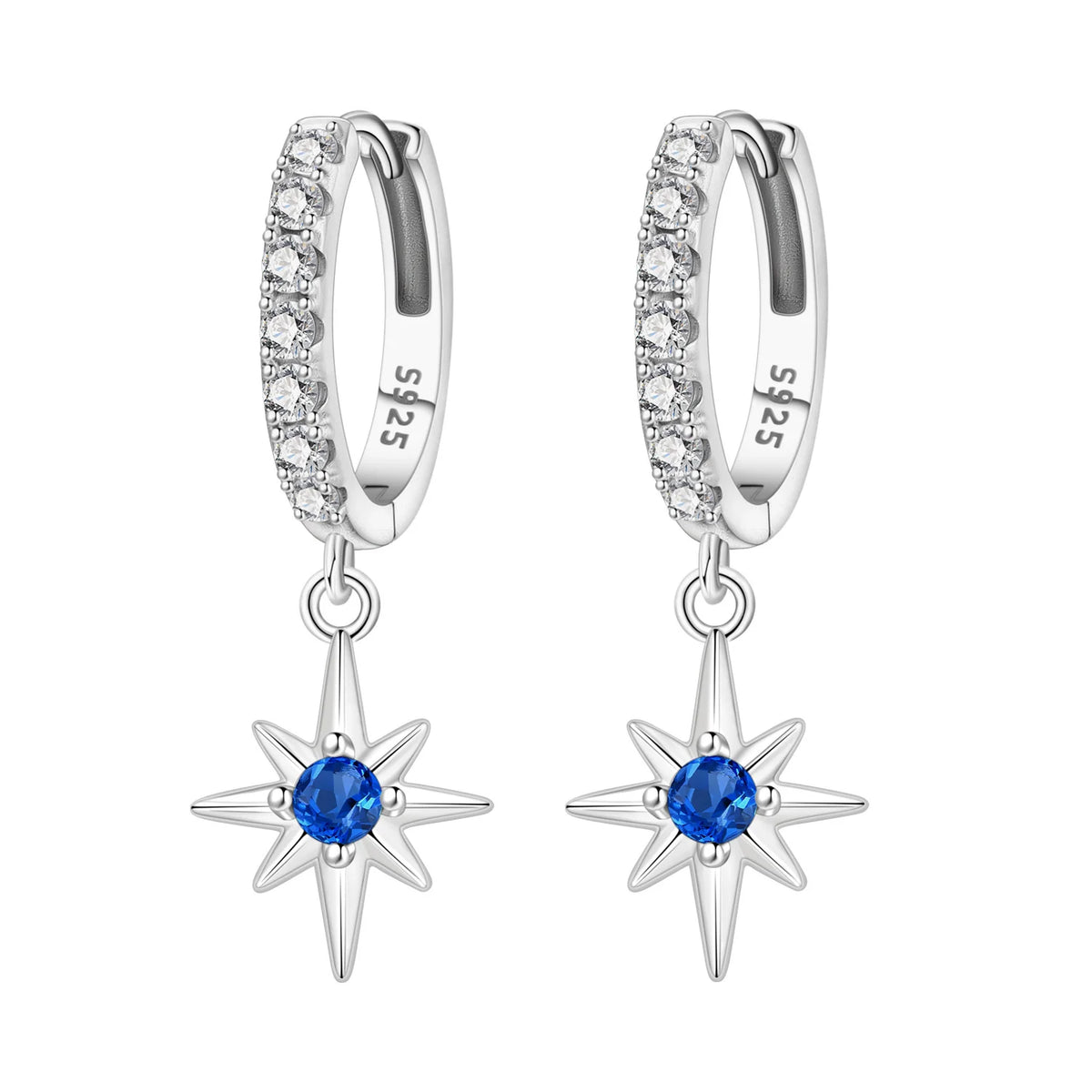 Original silver earrings made of 925 sterling silver with a unique F-shaped design, showcasing elegant craftsmanship.