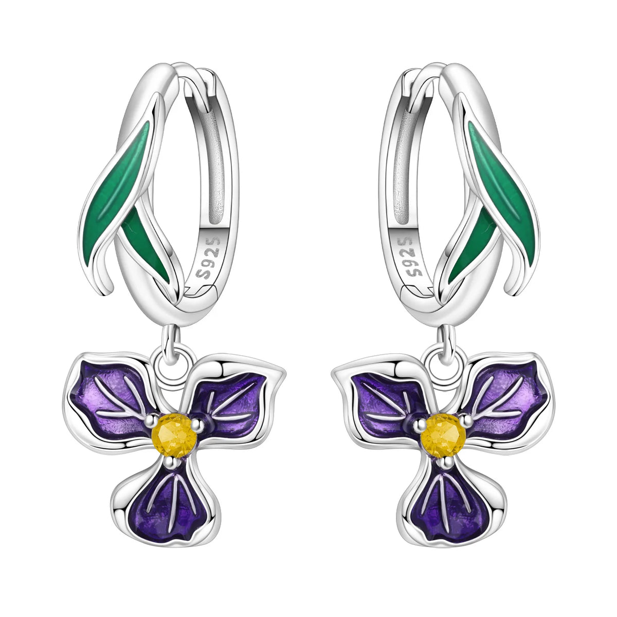 Sterling silver earrings with unique F-shaped design, crafted by Corporación Turística for a stylish and elegant look.