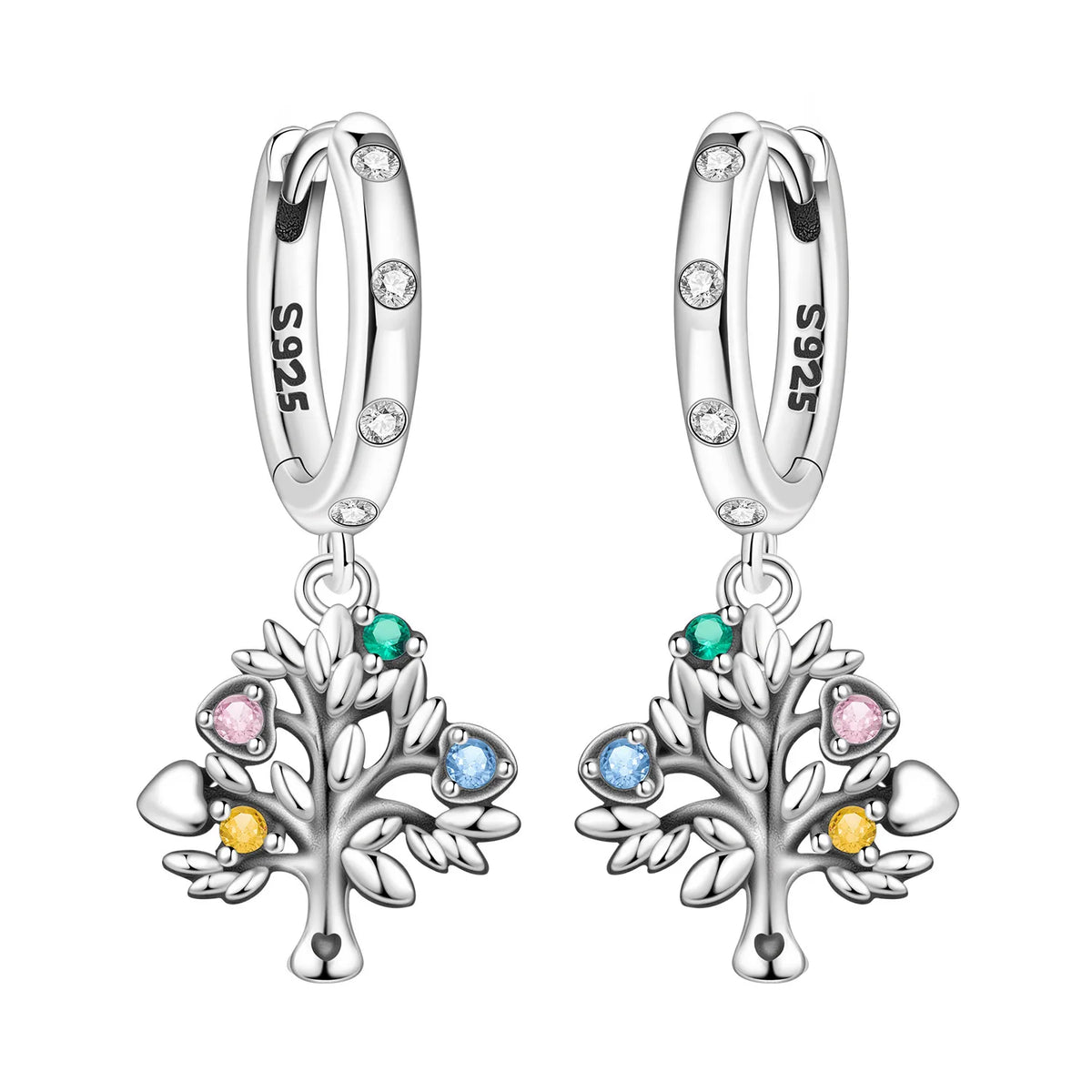 Sterling silver earrings with unique F-shaped design, crafted by Corporación Turística. Elegant jewelry for special occasions.