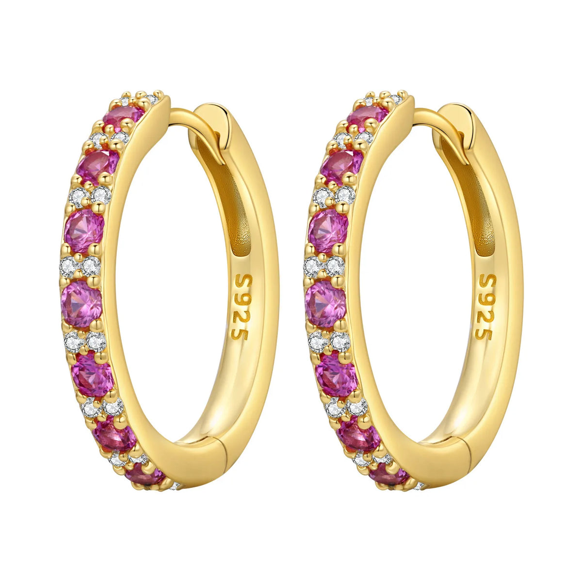 S925 sterling silver PANPOKI earrings with sparkling cubic zirconia, featuring elegant dangling design and shiny finish.