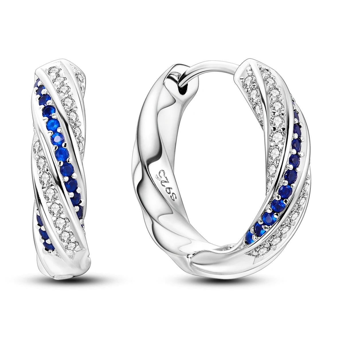 Sterling silver Orstarry earrings with sparkling blue cubic zirconia from Corporación Turística.