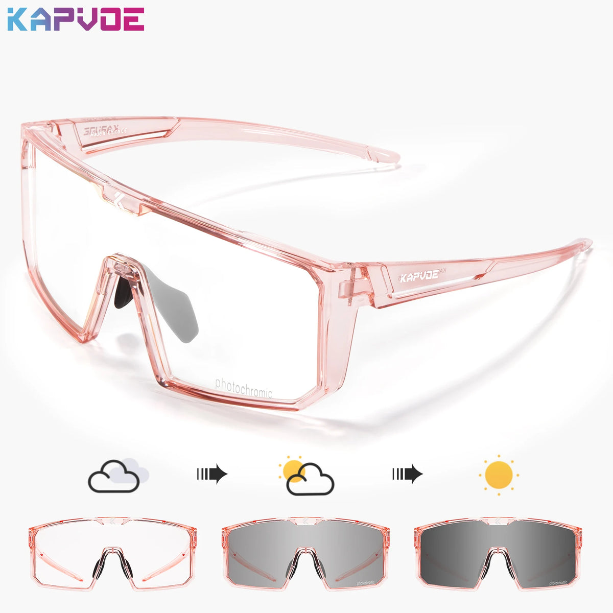 Polarized fishing sunglasses by KAPVOE from Corporación Turística with blue photochromic lenses, designed for outdoor fishing.