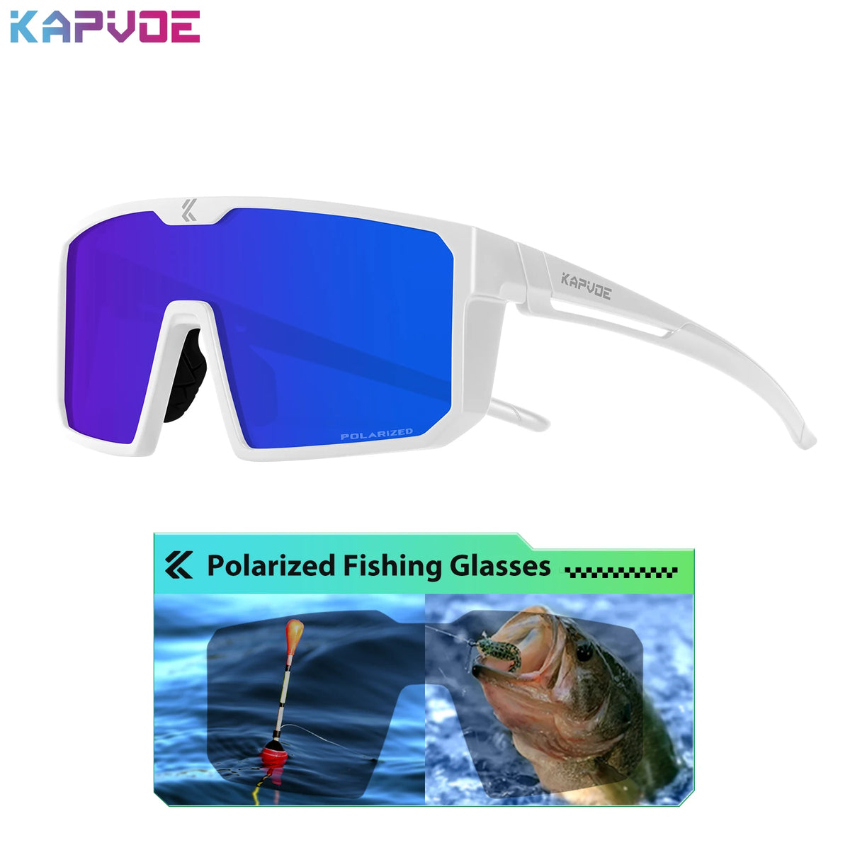 Blue polarized fishing sunglasses from KAPVOE by Corporación Turística, photochromic lenses, no accessories, outdoor fishing gear
