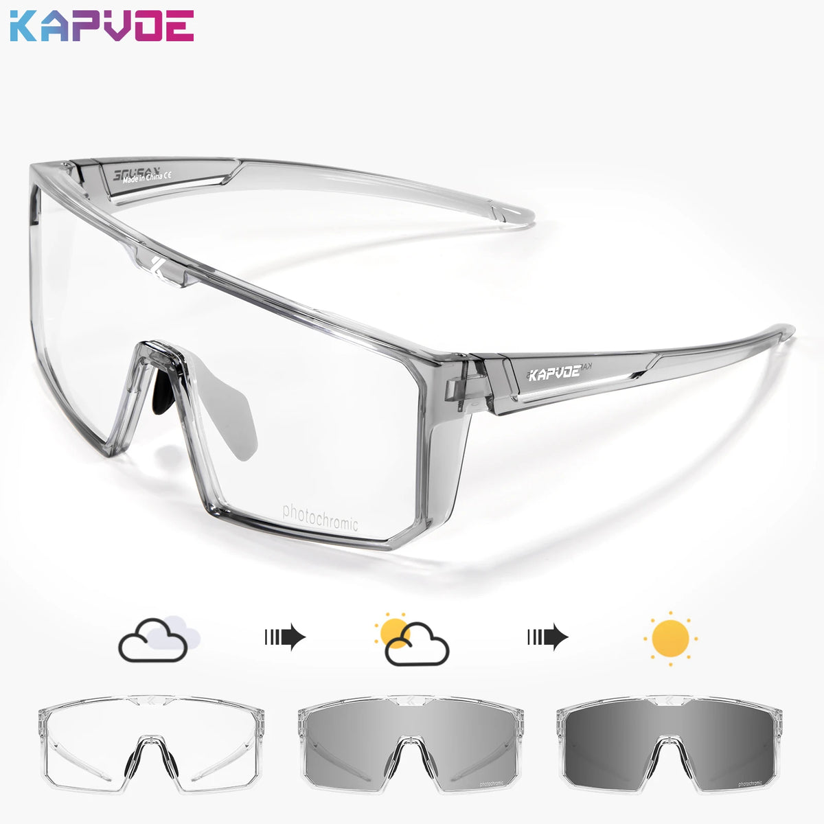 Corporal Turística Kapvoe polarized fishing sunglasses with blue photochromic lenses, no accessories, shown in close-up.