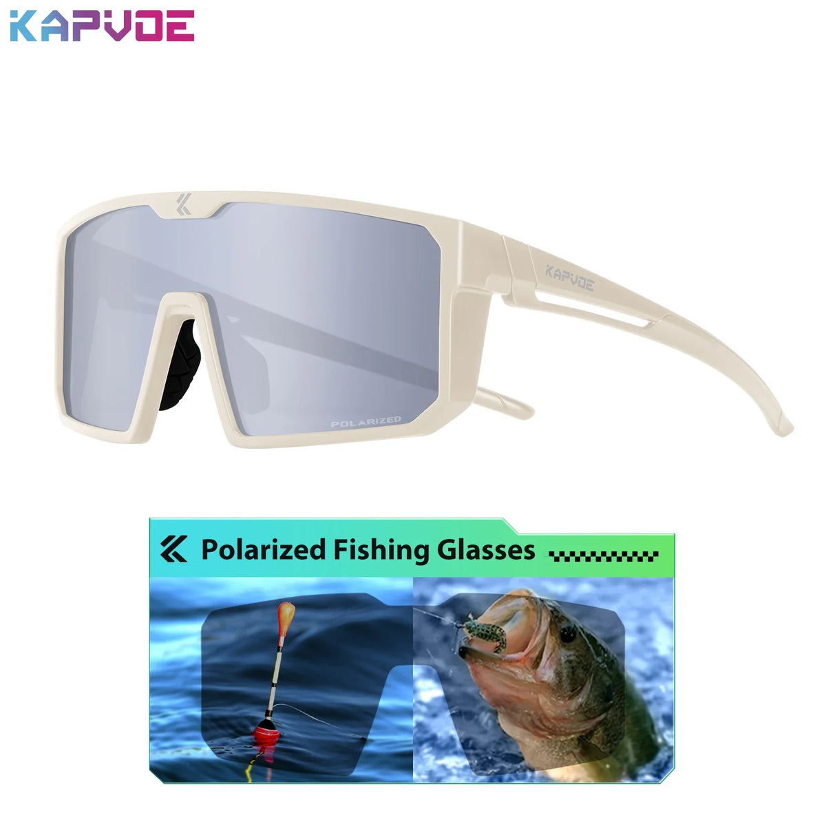 Polarized fishing sunglasses by KAPVOE from Corporación Turística, with blue photochromic lenses, designed for outdoor fishing activities
