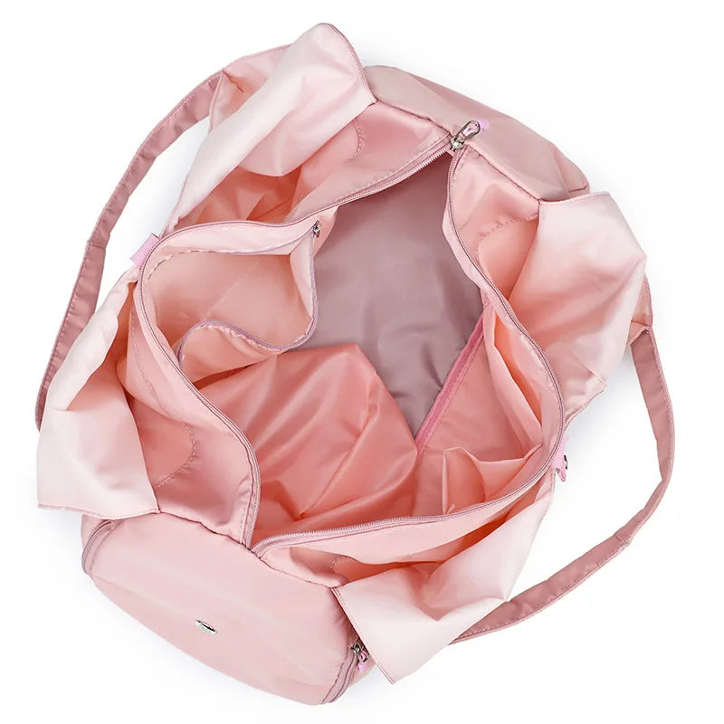 Pink yoga mat bag by Corporación Turística, stylish gym and fitness tote for carrying yoga mats and workout gear.