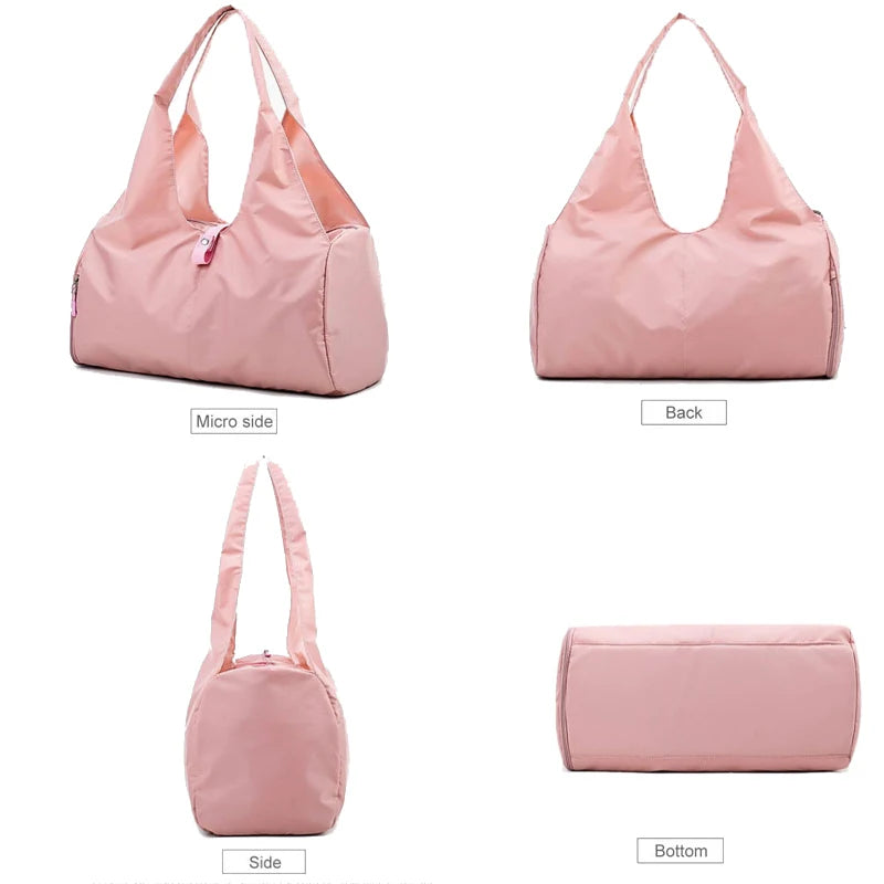 Pink yoga mat bag by Corporación Turística, designed for carrying yoga mats, gym gear, and fitness accessories.