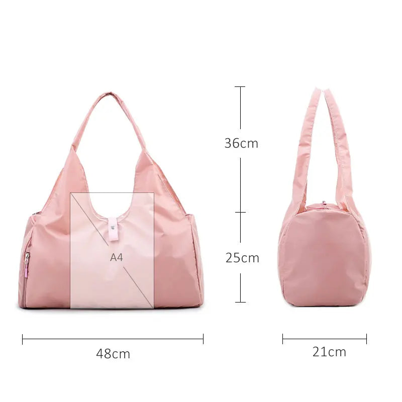 Pink yoga mat bag from Corporación Turística, designed for gym and fitness mats, with a spacious and stylish carry design.