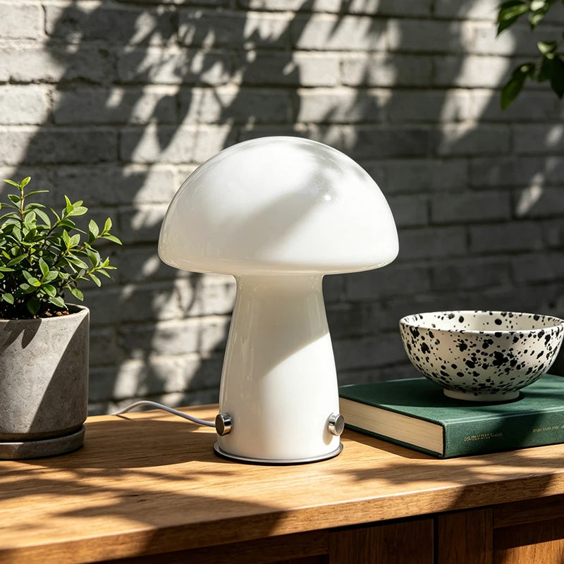 Mid-century style Murano glass table lamp with pink swirl design, elegant crystal base, ideal for stylish home décor.