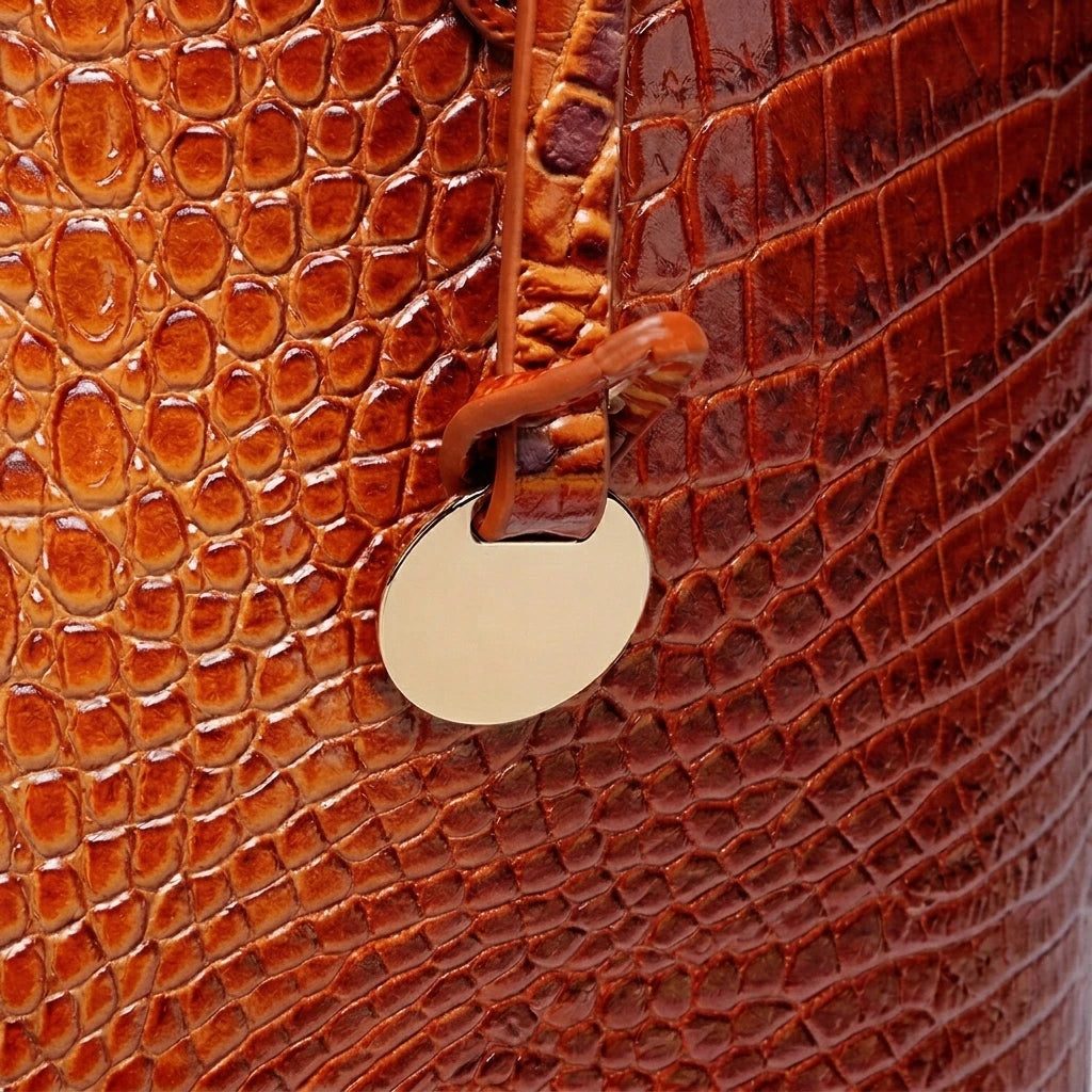 Set of textured relief handbags by Corporación Turística featuring stylish and elegant designs for women.
