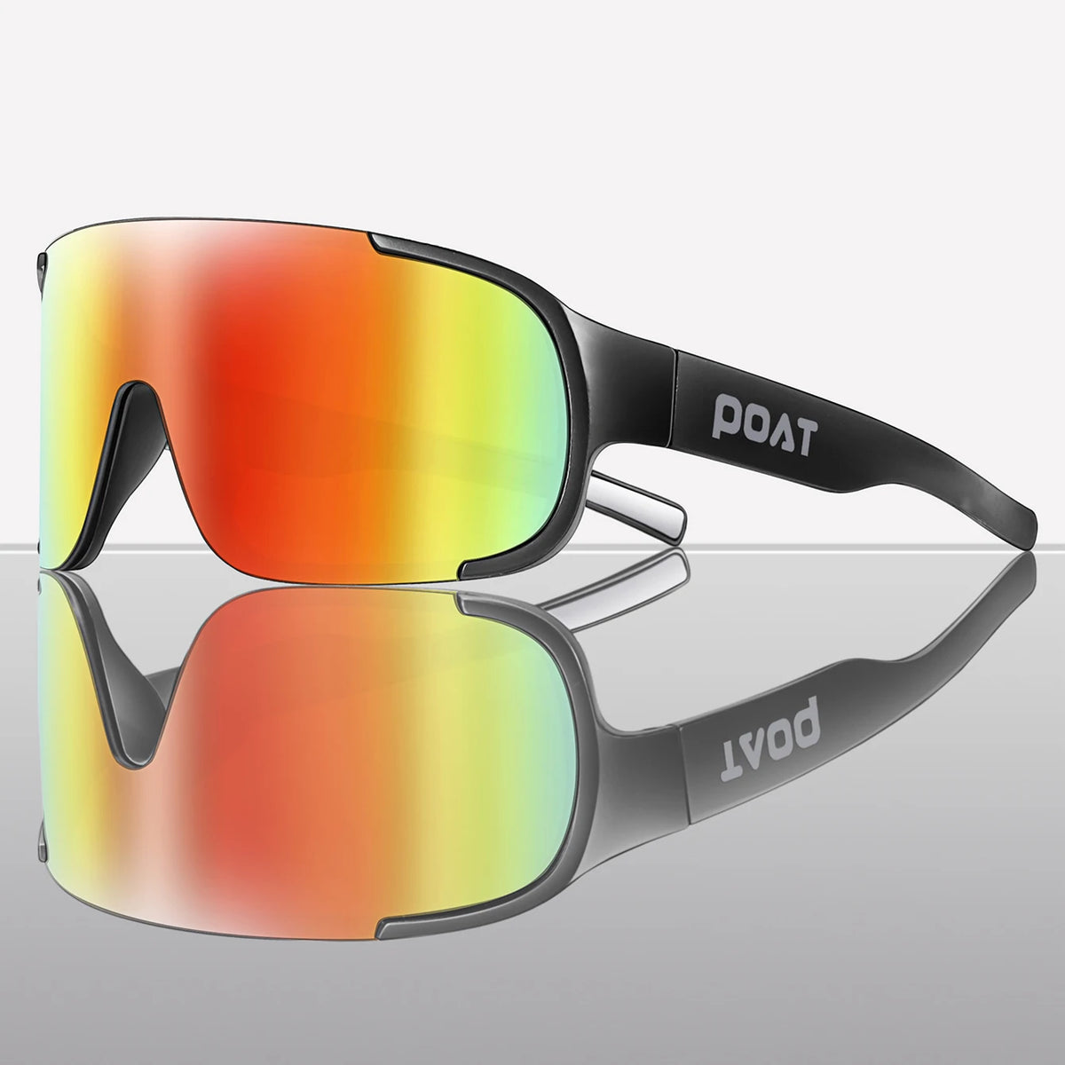 POAT cycling sunglasses by Corporación Turística with stylish design, outdoor use, and UV protection for active cyclists.