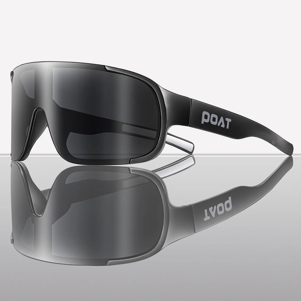 POAT cycling sunglasses by Corporación Turística, outdoor sports eyewear with stylish design and UV protection for cyclists.