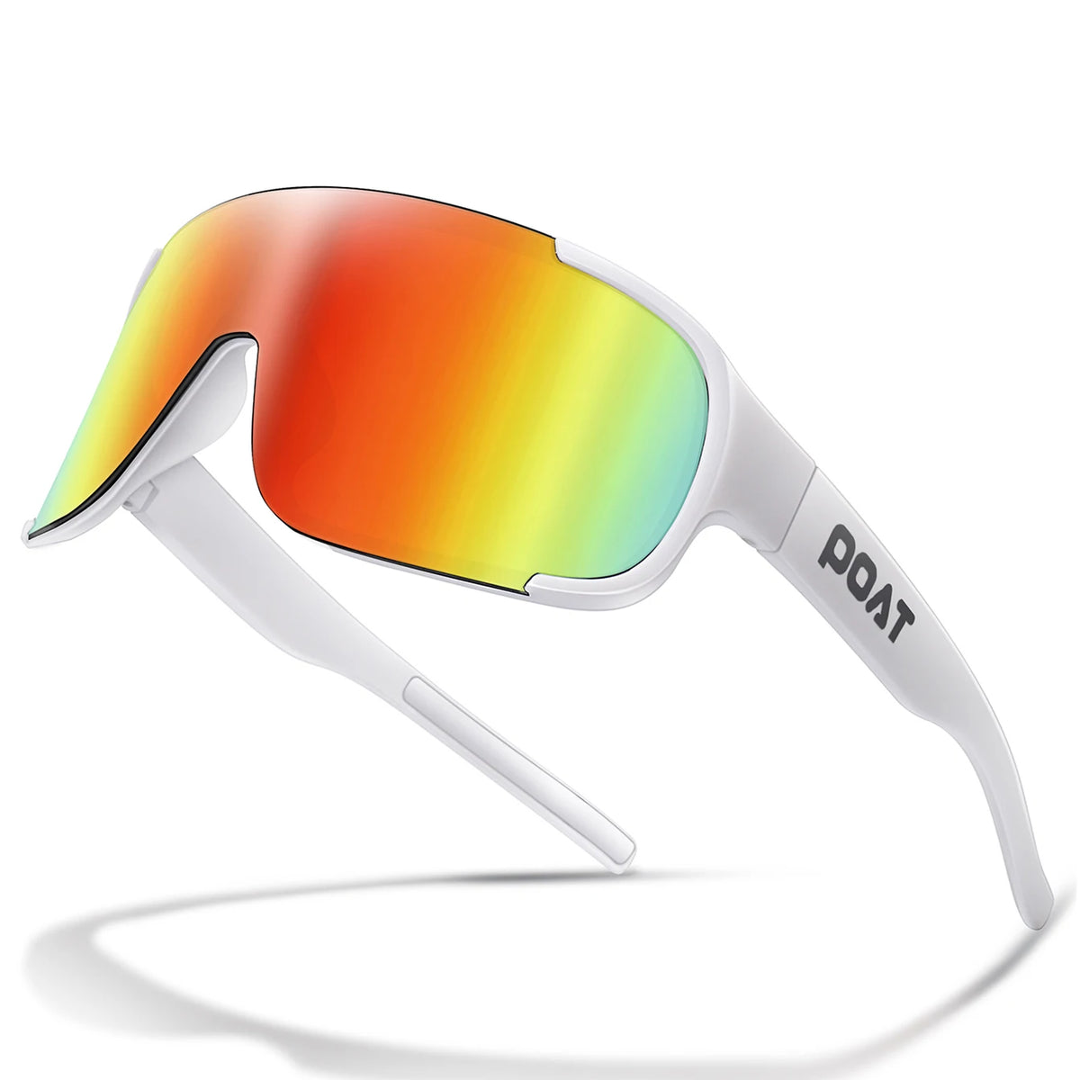 Stylish POAT cycling sunglasses by Corporación Turística, outdoor eyewear with UV protection and lightweight design for cyclists.