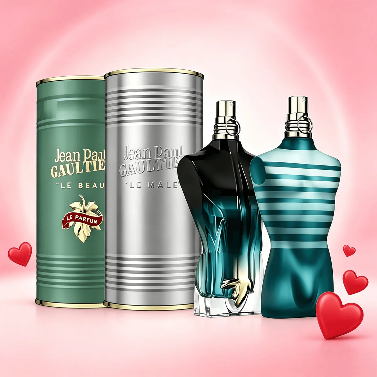 Jean Paul Gaultier Le Beau Le Parfum 4.2oz perfume bottle from Corporación Turística, with sleek metallic packaging and elegant design.