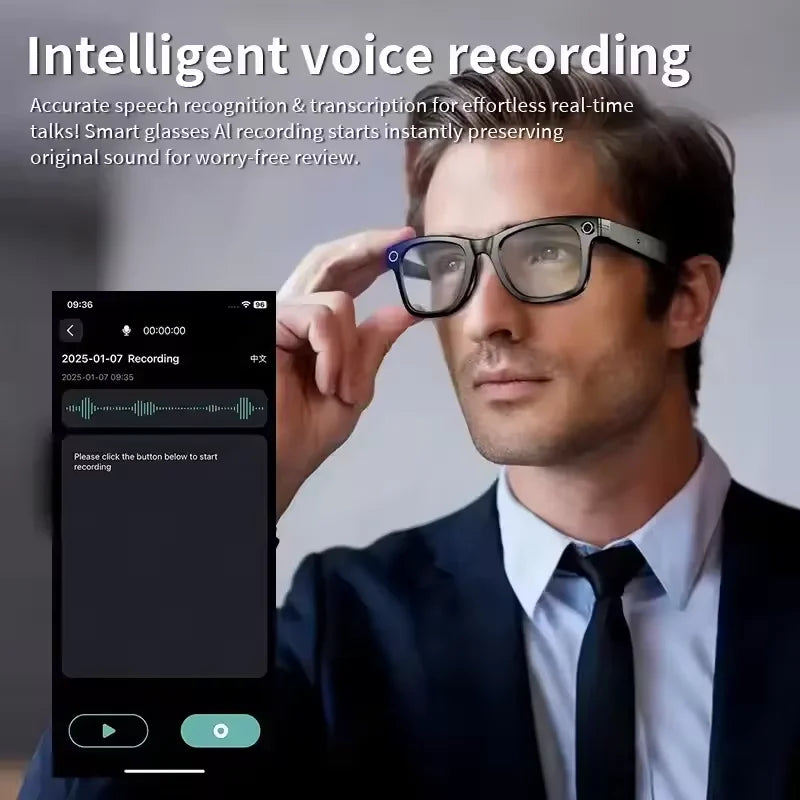 AI 800W smart glasses with HD camera, antivibration design, suitable for travel and outdoor activities, by Corporación Turística.