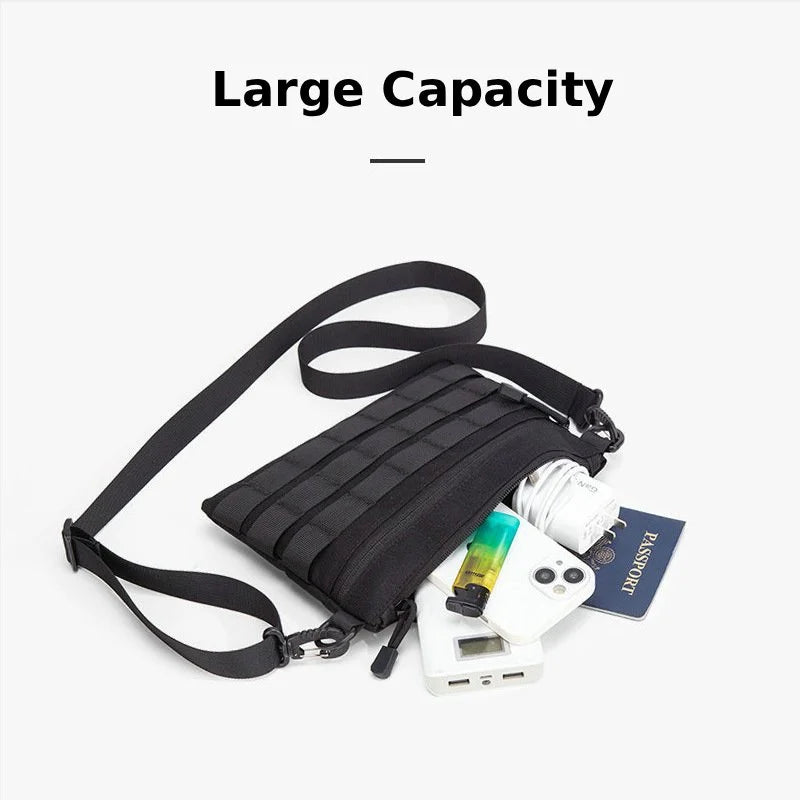 Mini tactical outdoor bag by Corporación Turística, featuring multiple compartments and durable design for outdoor activities.