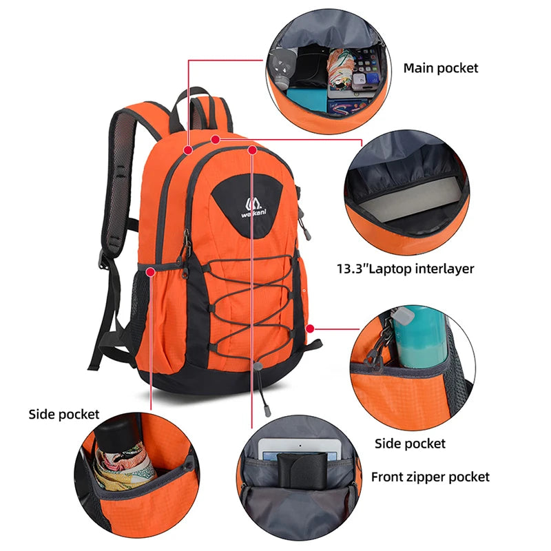 Camping backpack and travel bag from Corporación Turística, suitable for hiking and outdoor adventures.