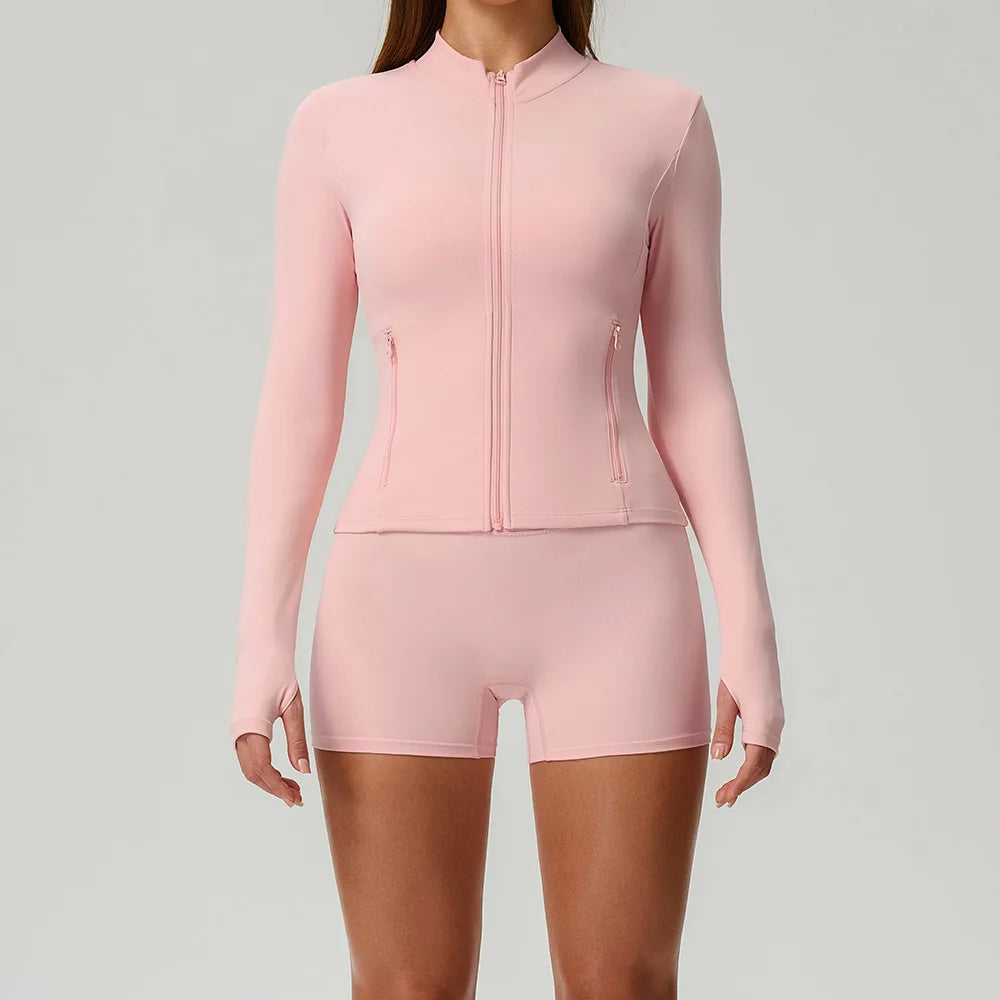 Black 2-piece women's sports set by Corporación Turística featuring a comfortable athletic top and matching leggings.