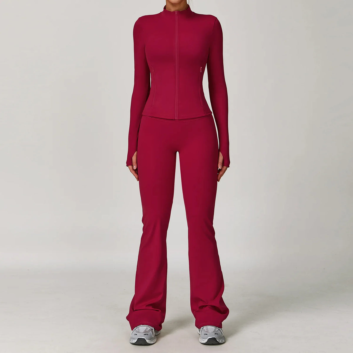 Black 2-piece women's yoga set by Corporación Turística, includes a sports bra and leggings, perfect for active wear.