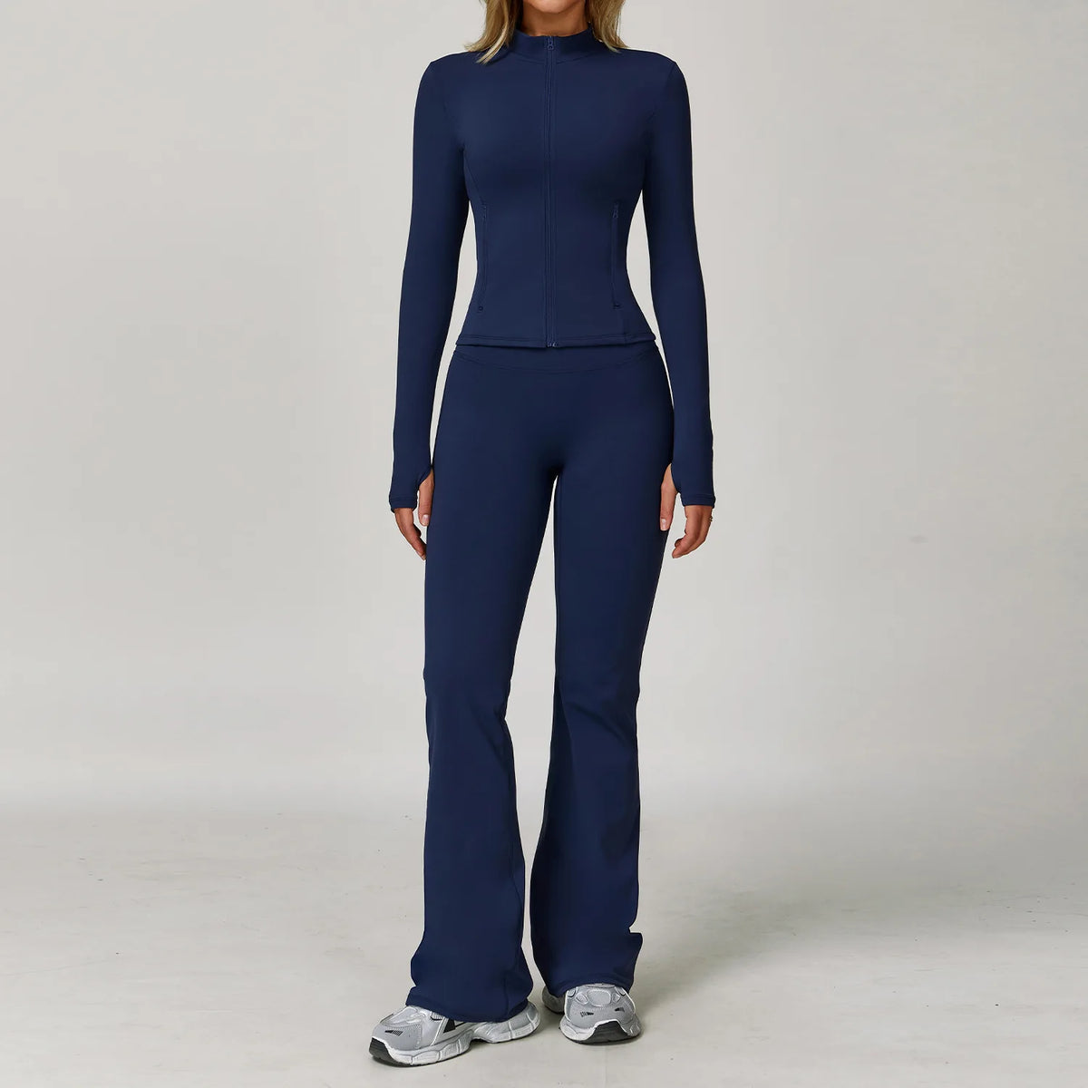 Black 2-piece yoga set for women by Corporación Turística, includes fitted leggings and a matching sports top for activewear.