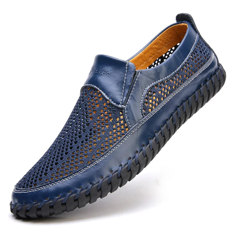 Brown genuine leather men's sports sneakers by Corporación Turística, featuring a comfortable athletic design and sturdy sole.