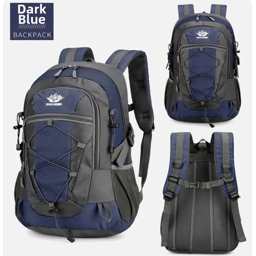 Red waterproof hiking backpack from Corporación Turística, 36-55L capacity, ideal for outdoor adventures and trekking.