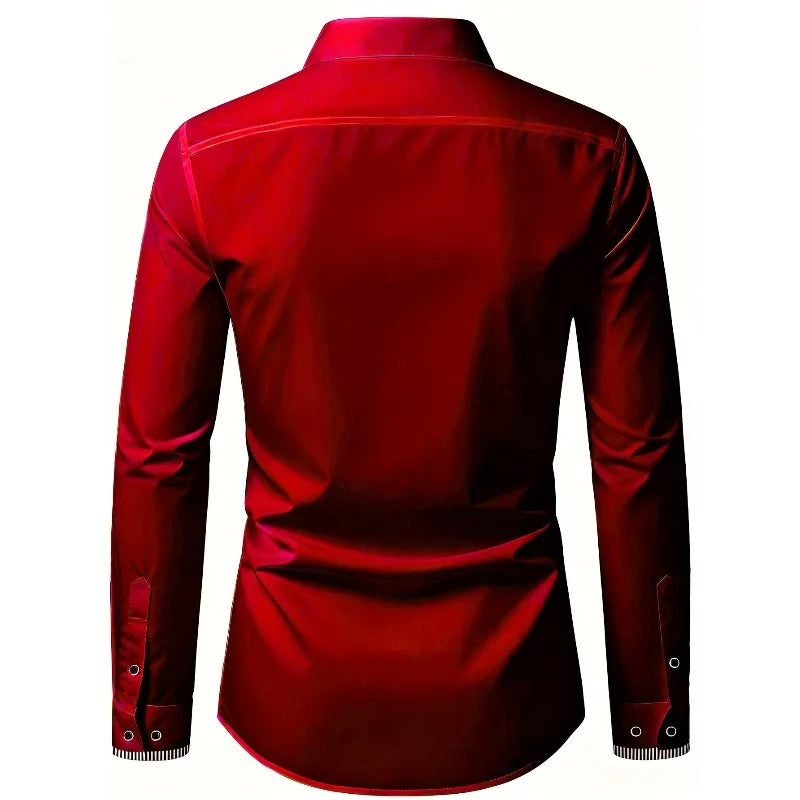 Men's 2025 patchwork shirt by Corporación Turística featuring a modern, stylish design in vibrant fabric patches.