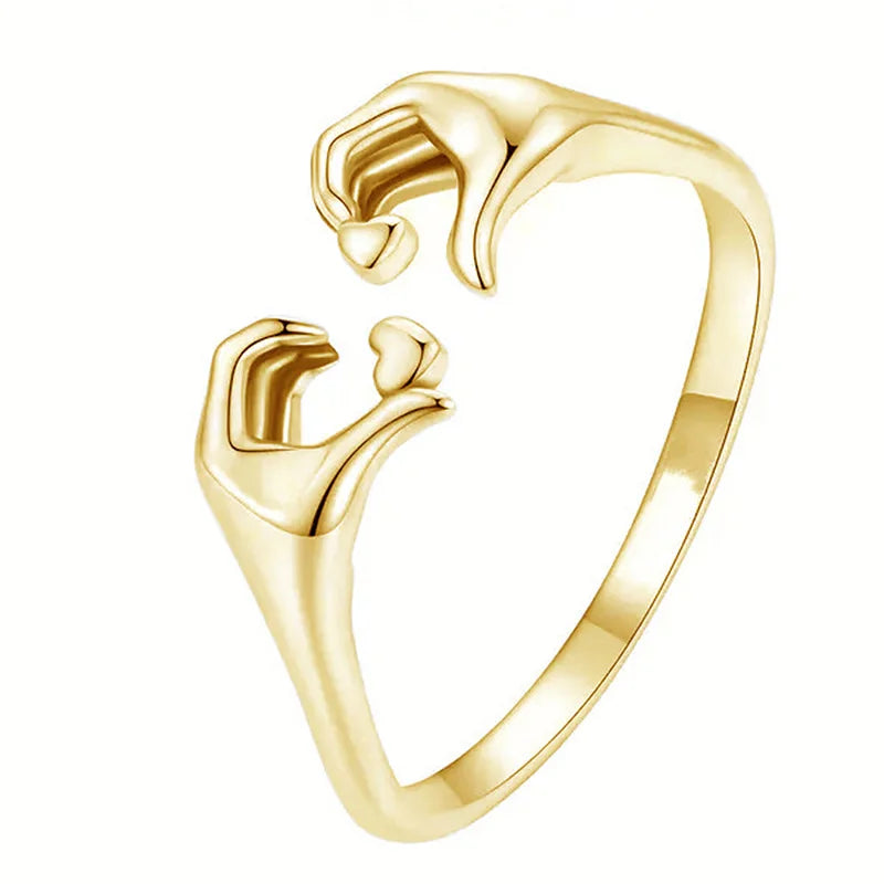 Adjustable heart-shaped European and American style ring by Corporación Turística, featuring intricate design details.