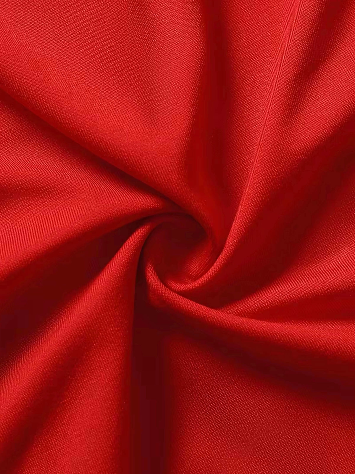Red women's four-season dress by Corporación Turística featuring a solid color, long sleeves, and a comfortable fit.
