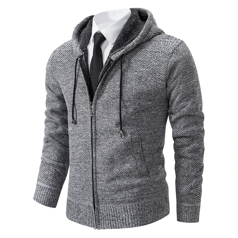 Beige men's polar fleece jacket with high collar and zipper, casual and warm, from Corporación Turística.
