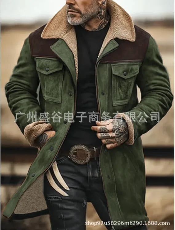 Men's green military-style ante jacket from Corporación Turística, featuring a streetwear design with multiple pockets for autumn winter 2025.