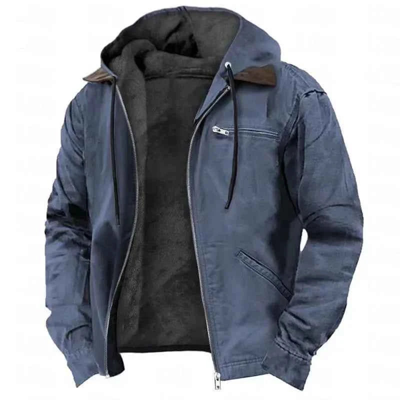 Gray men's winter Lana jacket by Corporación Turística, stylish and warm, perfect for outdoor adventures in cold weather.