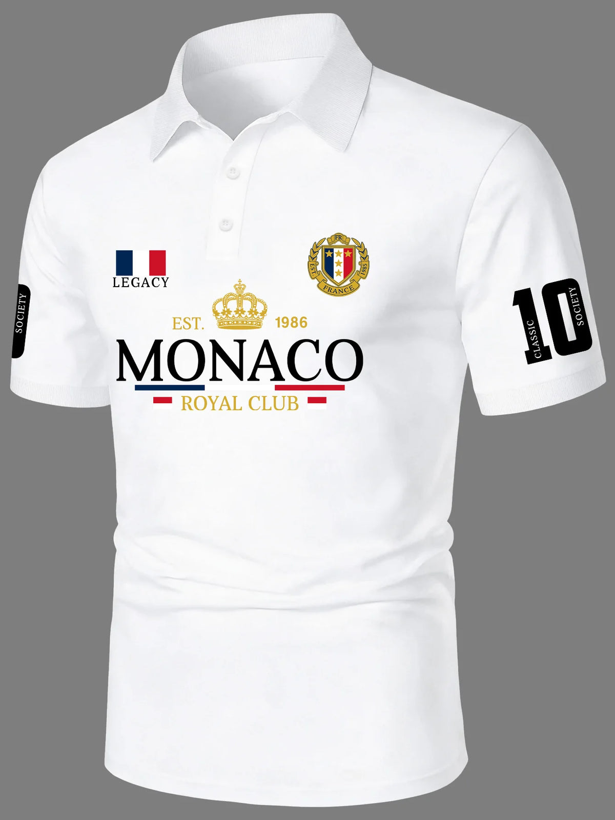 Elegant men's black polo shirt from Corona Real by Corporación Turística, short sleeve, polyester fabric, available in size S to XXL.
