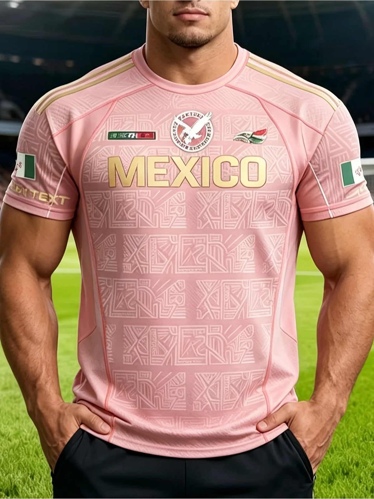 Men's Águila short-sleeve T-shirt by Corporación Turística, breathable polyester fabric, quick-drying casual shirt.