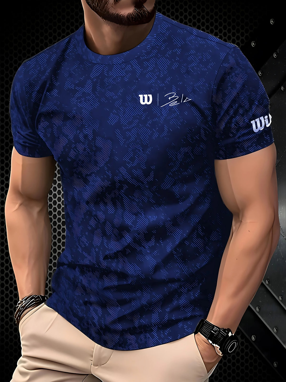 Black men's T-shirt "King" by Corporación Turística with gold printed design, casual style, short sleeves, and crew neck.